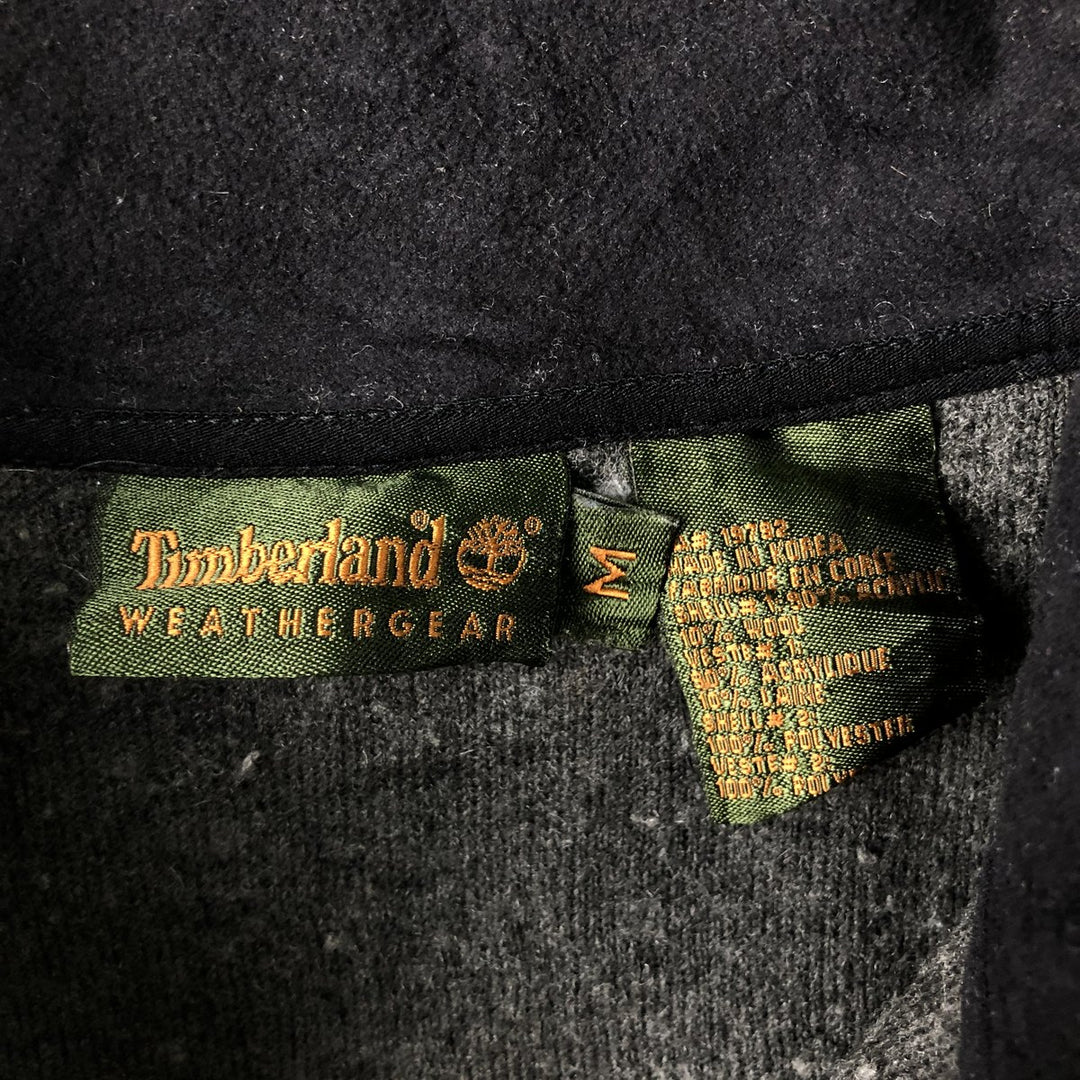 90s-00'S Timberland WEATHERGEAR Half-Zip Fleece Pullover, Men's Size Medium acrylic gray type Vintage Second Hand