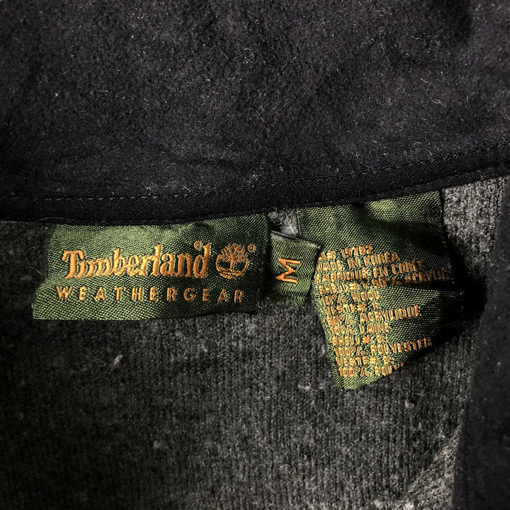 90s-00'S Timberland WEATHERGEAR Half-Zip Fleece Pullover, Men's Size Medium acrylic gray type Vintage Second Hand