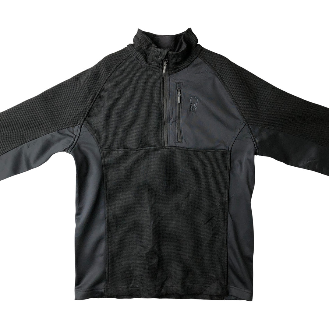 SPYDER Half Zip Zip-Up Jacket, Men's Size L polyester black type Vintage Second Hand
