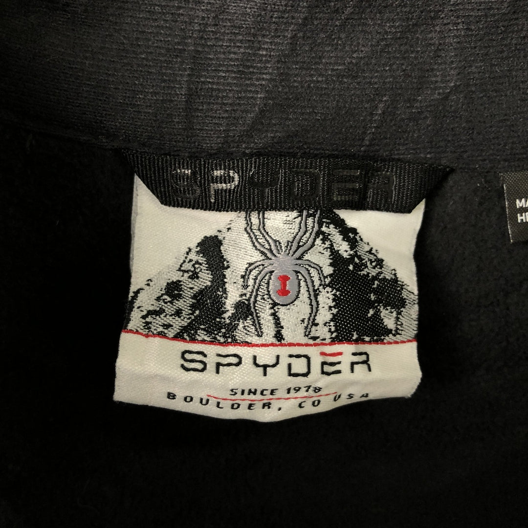 SPYDER Half Zip Zip-Up Jacket, Men's Size L polyester black type Vintage Second Hand