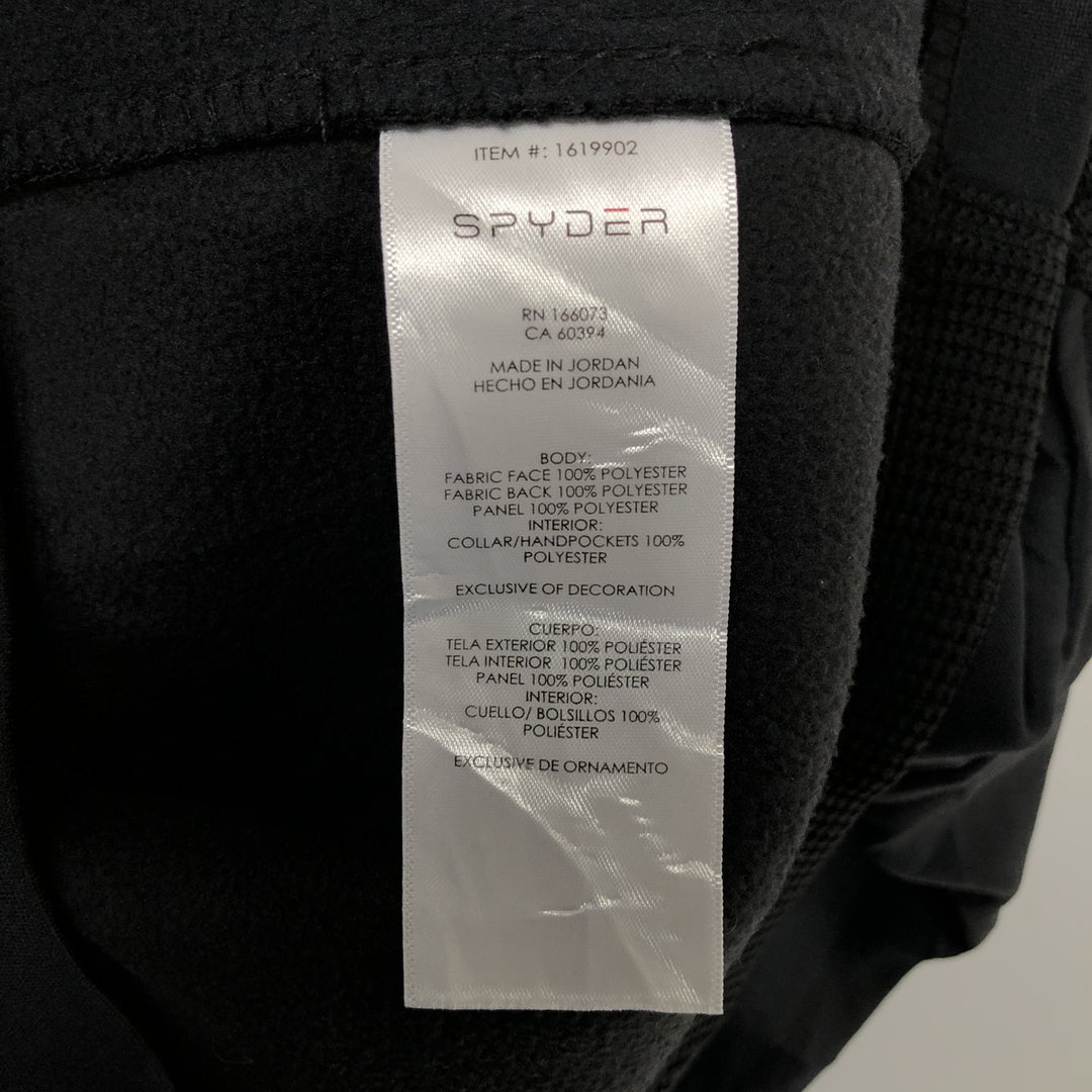 SPYDER Half Zip Zip-Up Jacket, Men's Size L polyester black type Vintage Second Hand