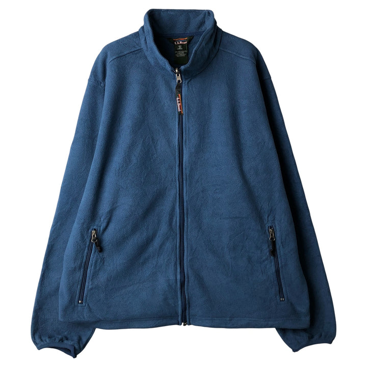 90s-00'S LLBean Fleece Jacket, Men's Size L polyester Navy blue Vintage Second Hand