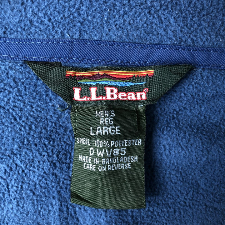 90s-00'S LLBean Fleece Jacket, Men's Size L polyester Navy blue Vintage Second Hand