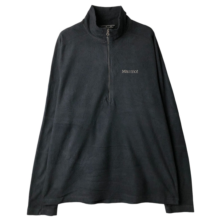 Marmot Half-Zip Fleece Pullover, Men's Size L polyester black type Vintage Second Hand
