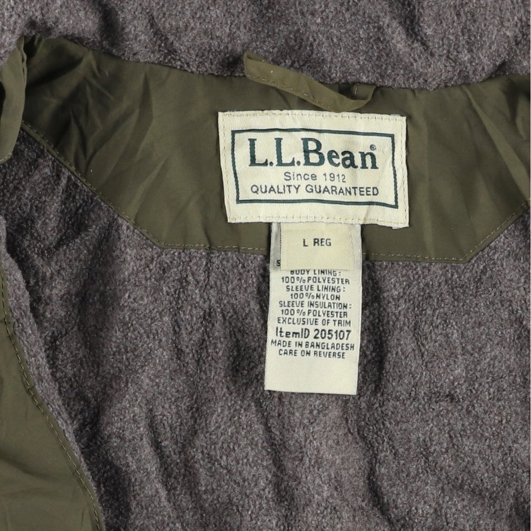 90s-00'S LL Bean Padded Mountain Jacket, Shell Jacket, Puffer Jacket, Men's Size L, Vintage Nylon Khaki type Vintage Second Hand