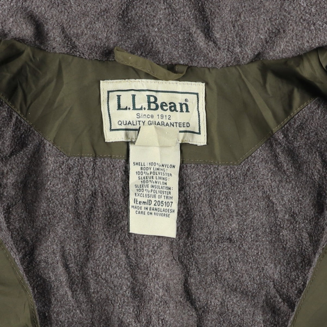 90s-00'S LL Bean Padded Mountain Jacket, Shell Jacket, Puffer Jacket, Men's Size L, Vintage Nylon Khaki type Vintage Second Hand