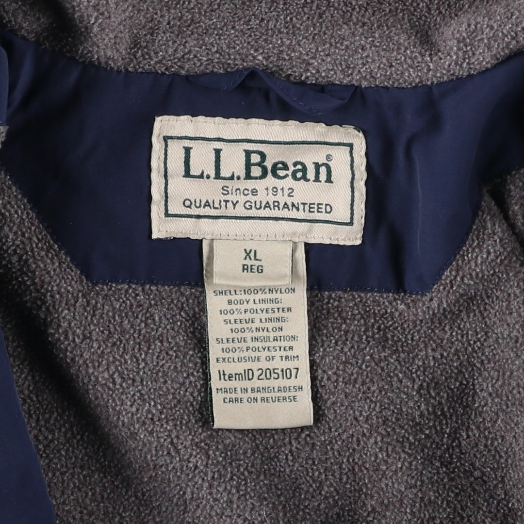 90s-00'S LL Bean Padded Mountain Jacket, Shell Jacket, Puffer Jacket, Men's XL, Vintage Nylon navy blue type Vintage Second Hand