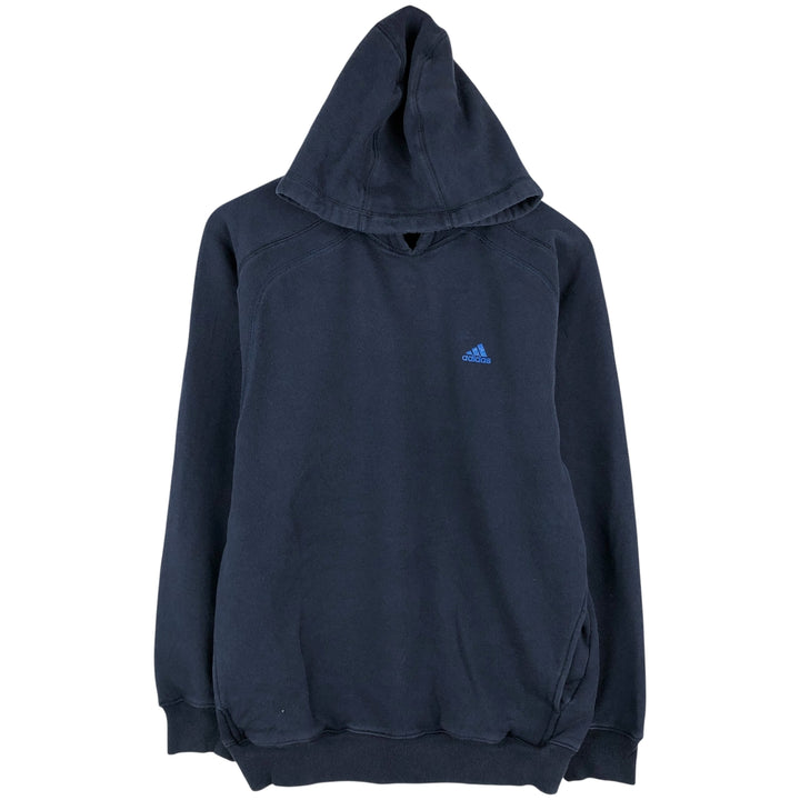Adidas sweatshirt pullover hoodie, men's size M cotton navy blue type Vintage Second Hand