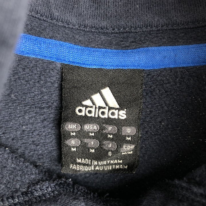 Adidas sweatshirt pullover hoodie, men's size M cotton navy blue type Vintage Second Hand