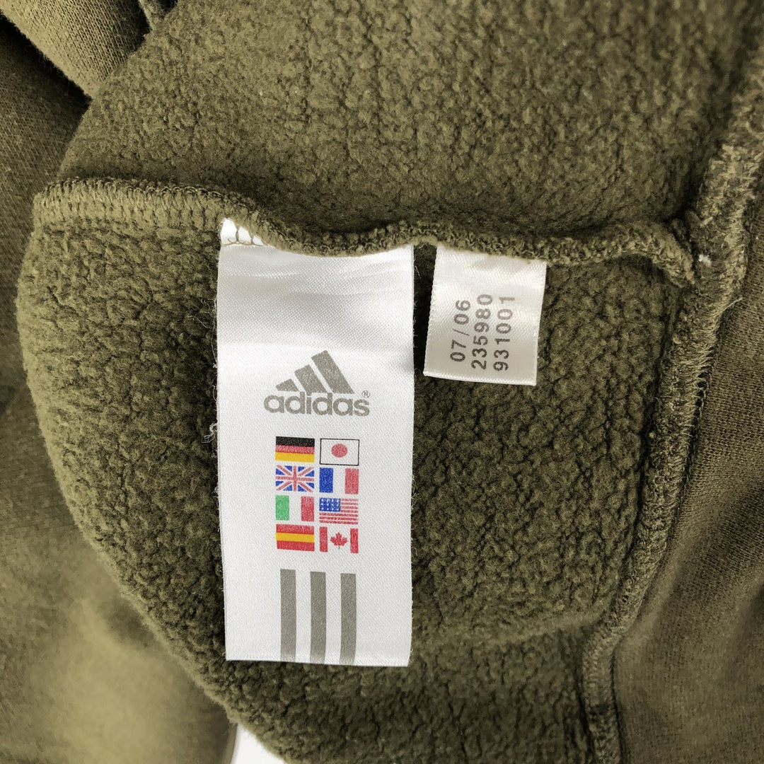 Adidas sweatshirt pullover hoodie, men's size M cotton Khaki type sage green Vintage Second Hand
