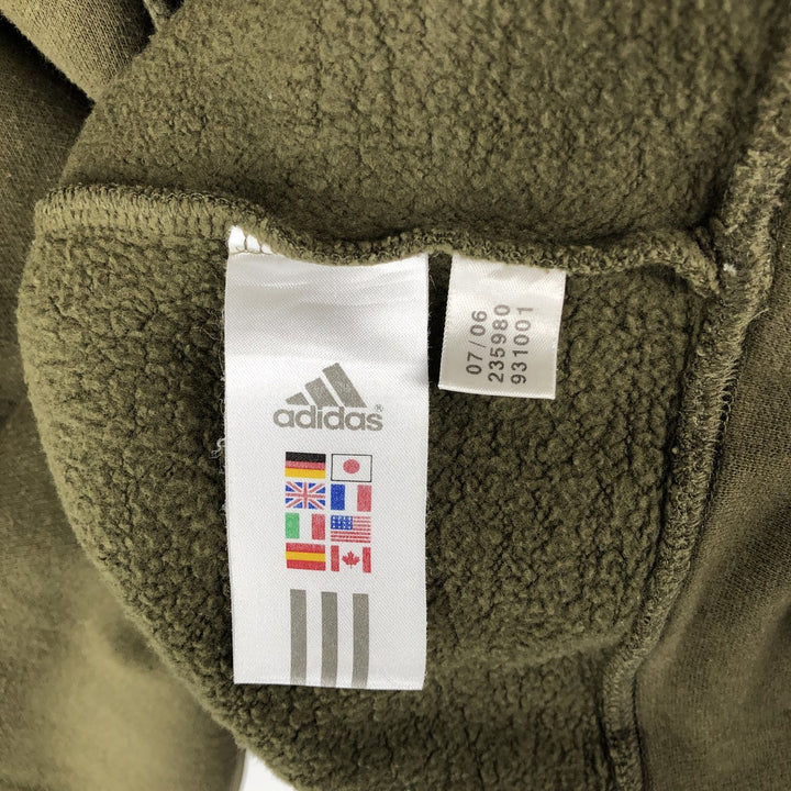 Adidas sweatshirt pullover hoodie, men's size M cotton Khaki type sage green Vintage Second Hand