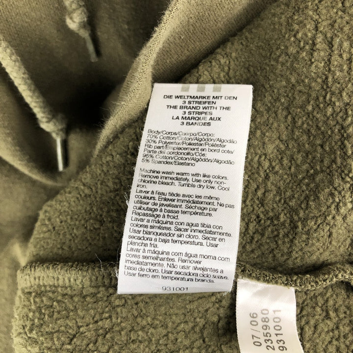 Adidas sweatshirt pullover hoodie, men's size M cotton Khaki type sage green Vintage Second Hand