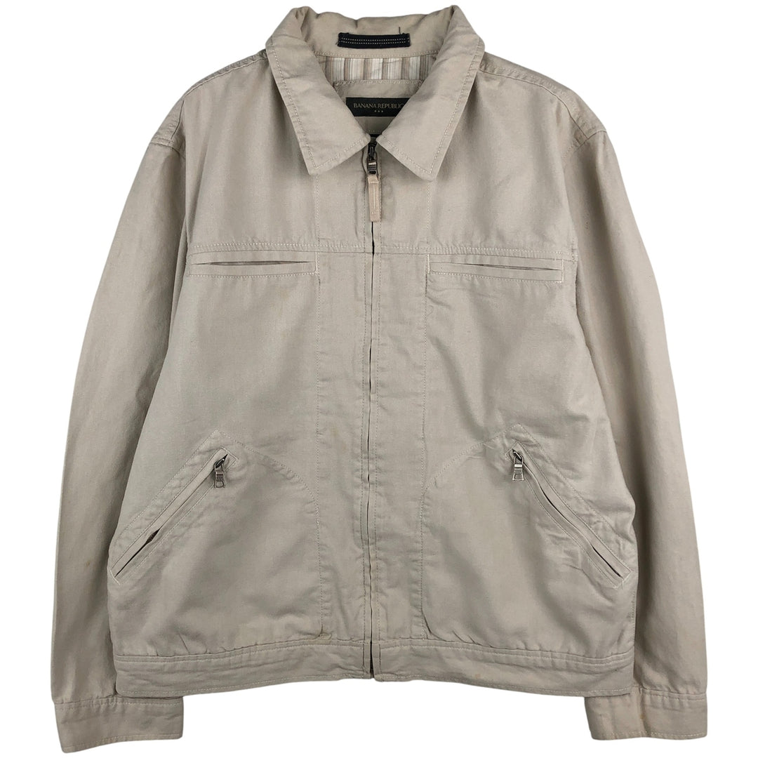 2000'S Banana Republic Cotton Jacket, Men's Size L cotton Beige type Vintage Second Hand