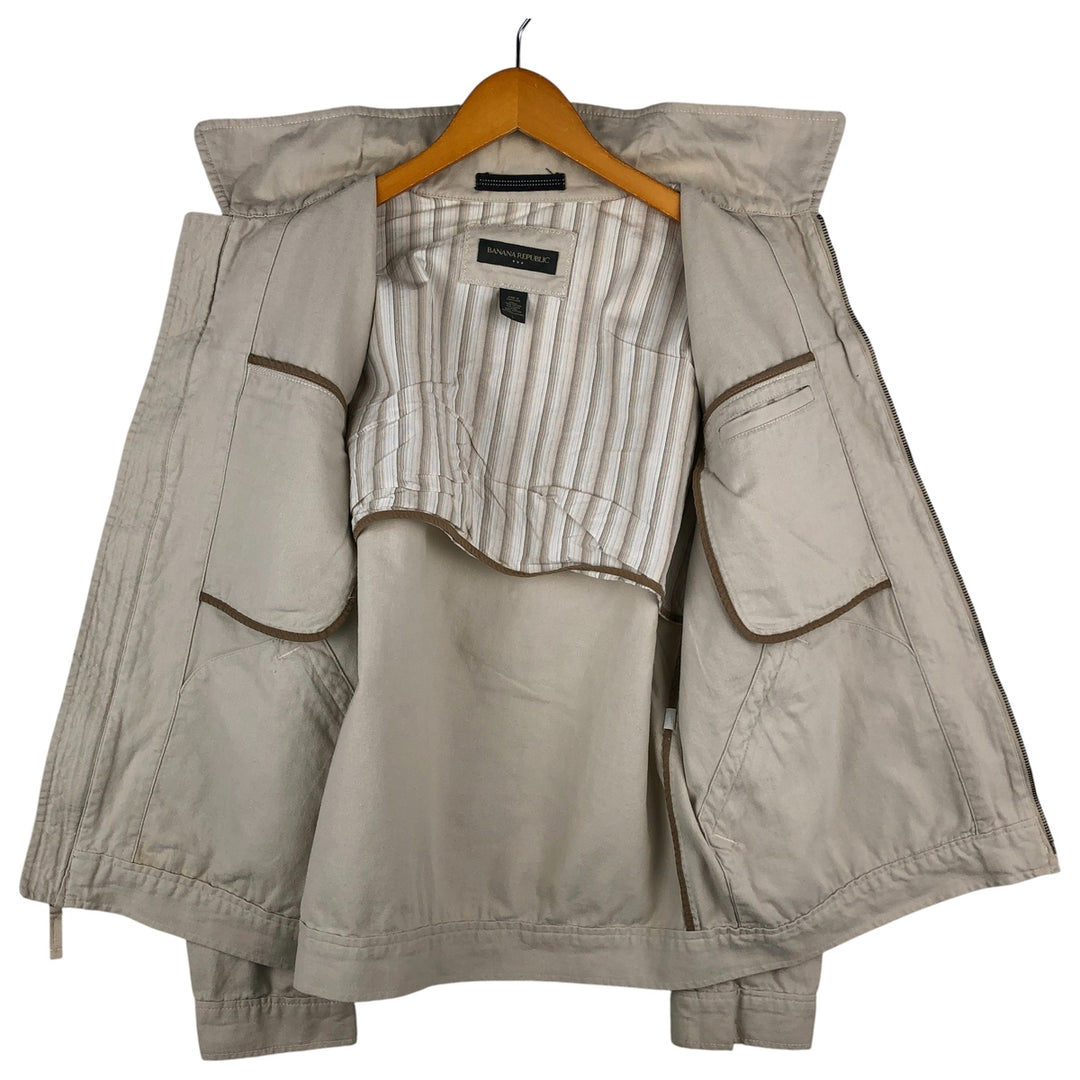 2000'S Banana Republic Cotton Jacket, Men's Size L cotton Beige type Vintage Second Hand