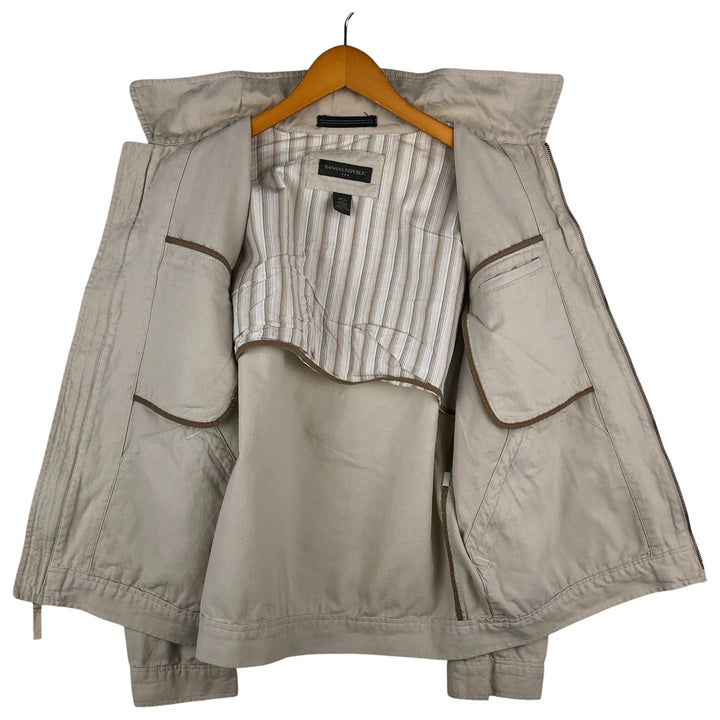 2000'S Banana Republic Cotton Jacket, Men's Size L cotton Beige type Vintage Second Hand