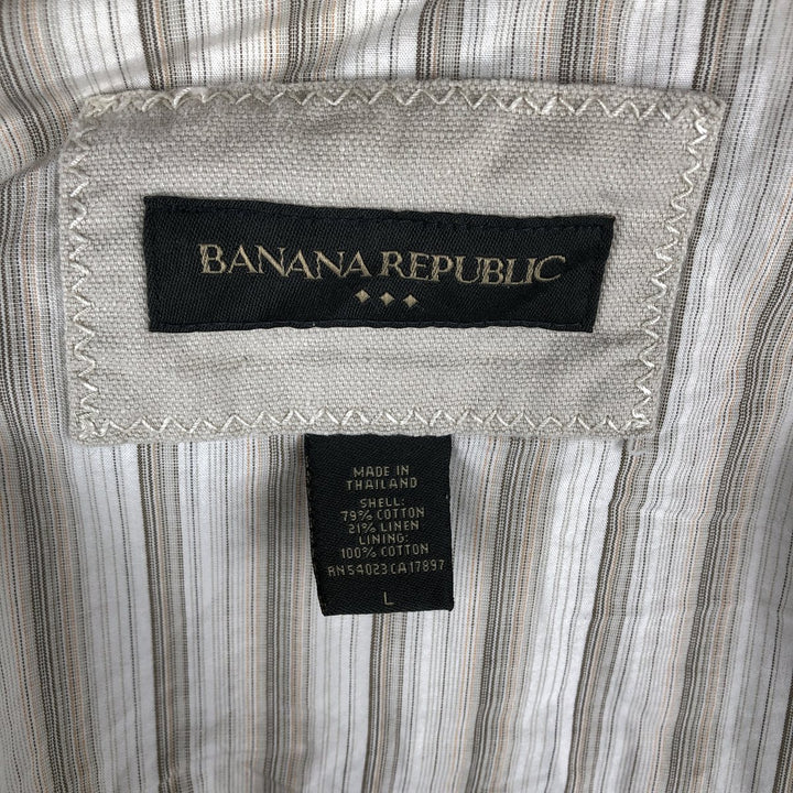 2000'S Banana Republic Cotton Jacket, Men's Size L cotton Beige type Vintage Second Hand