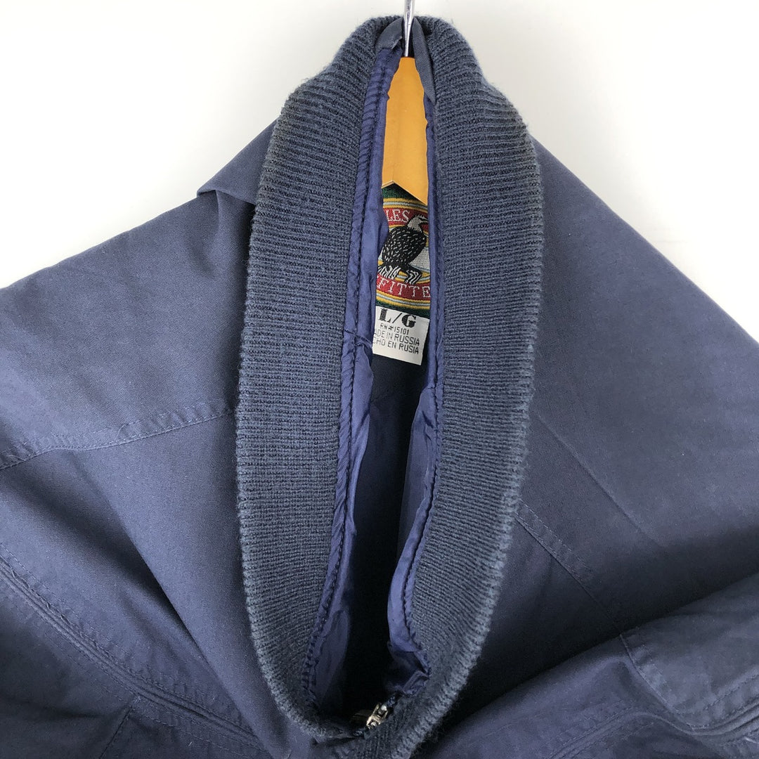 90s-00'S EAGLE RIDGE OUTFITTERS Derby Jacket, Cup Shoulder, Made in Russia, Men's Size L cotton navy blue type Vintage Second Hand