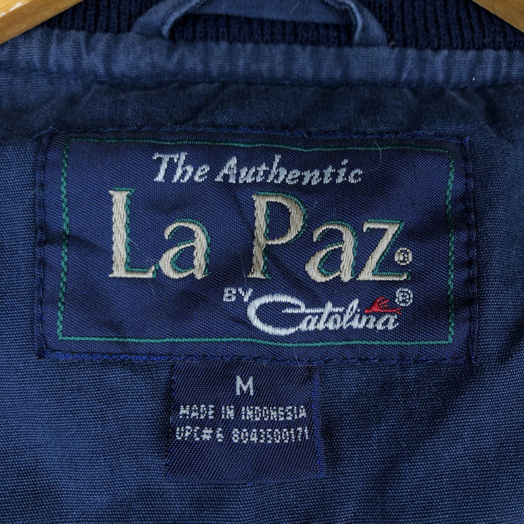 90'S Catalina La Paz Derby Jacket, Cup Shoulder, Men's Size Medium, Vintage cotton navy blue type Vintage Second Hand