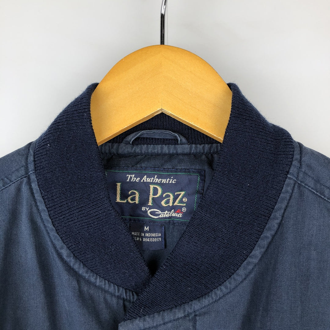 90'S Catalina La Paz Derby Jacket, Cup Shoulder, Men's Size Medium, Vintage cotton navy blue type Vintage Second Hand