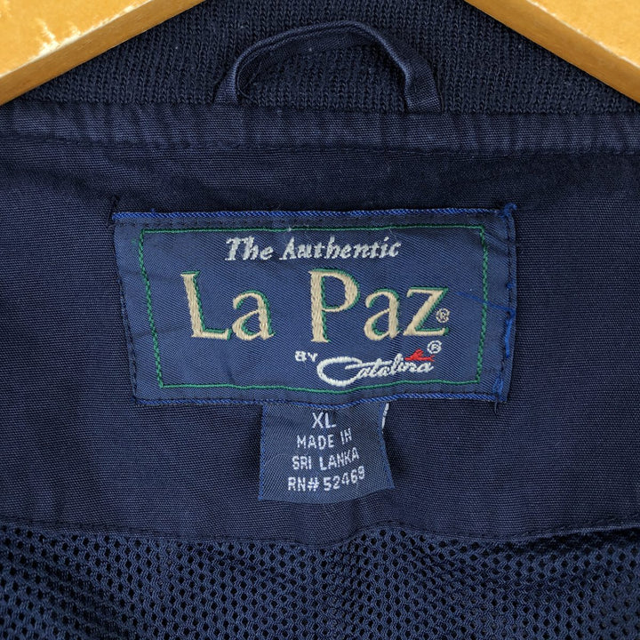 90'S Catalina La Paz Derby Jacket, Cup Shoulder, Men's XL, Vintage polyester navy blue type Vintage Second Hand