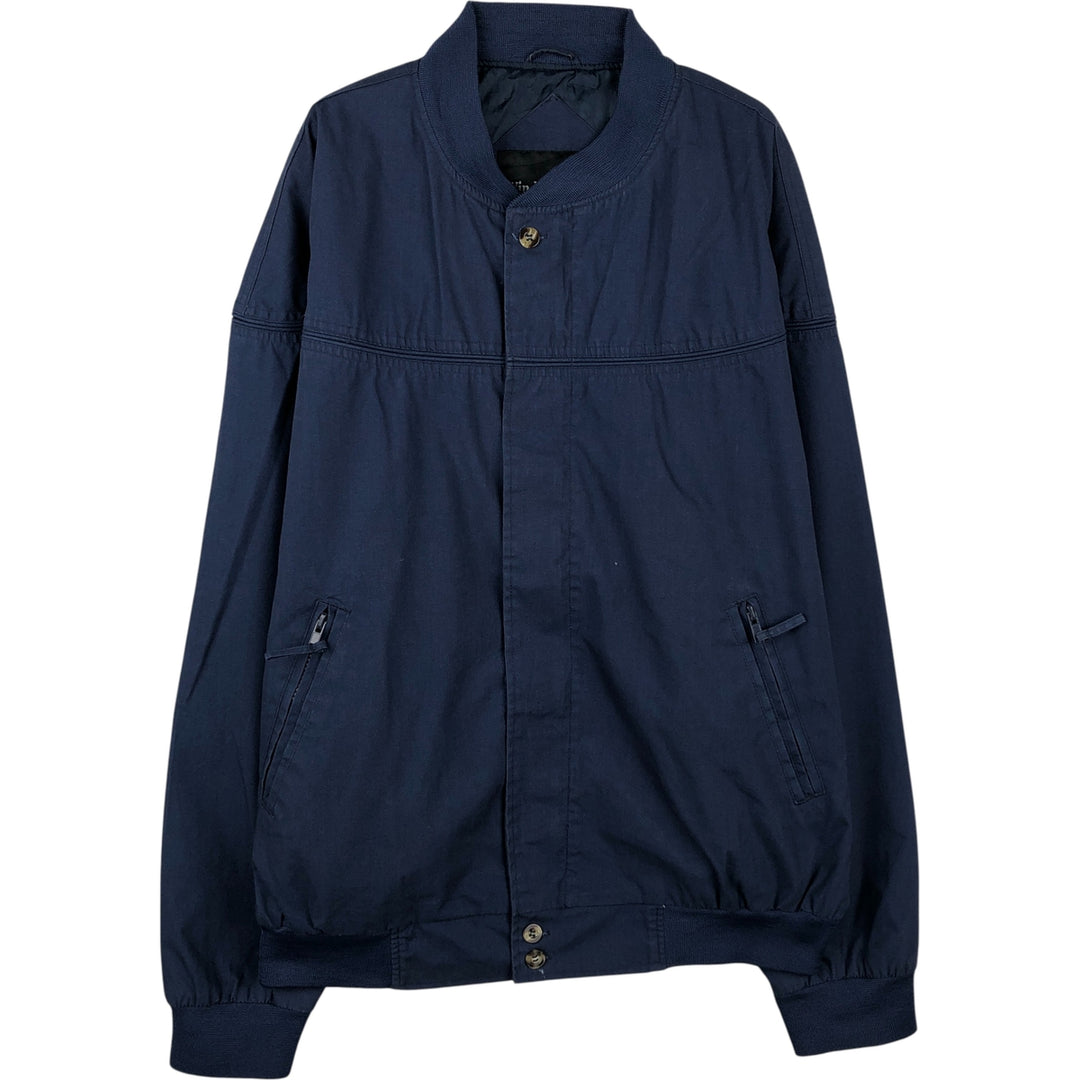 Windbreaker Derby Jacket, Cup Shoulder Jacket, Men's Size L polyester navy blue type Vintage Second Hand