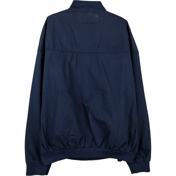 Windbreaker Derby Jacket, Cup Shoulder Jacket, Men's Size L polyester navy blue type Vintage Second Hand