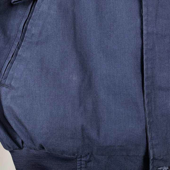Windbreaker Derby Jacket, Cup Shoulder Jacket, Men's Size L polyester navy blue type Vintage Second Hand