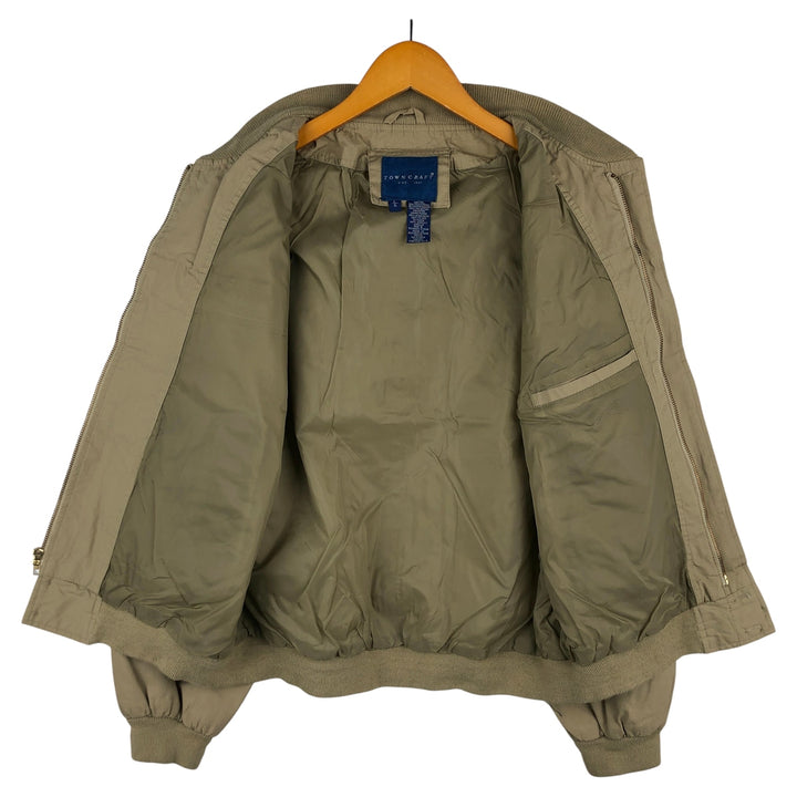Vintage 80s-90'S Town Craft Derby Jacket with Cup Shoulder Strap, Men's Size L cotton Beige type Vintage Second Hand