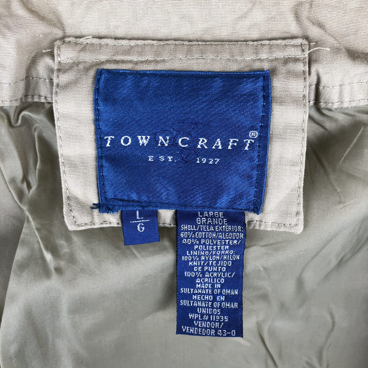 Vintage 80s-90'S Town Craft Derby Jacket with Cup Shoulder Strap, Men's Size L cotton Beige type Vintage Second Hand