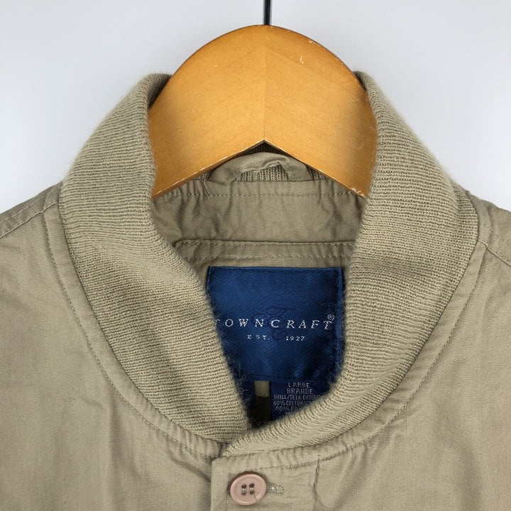 Vintage 80s-90'S Town Craft Derby Jacket with Cup Shoulder Strap, Men's Size L cotton Beige type Vintage Second Hand