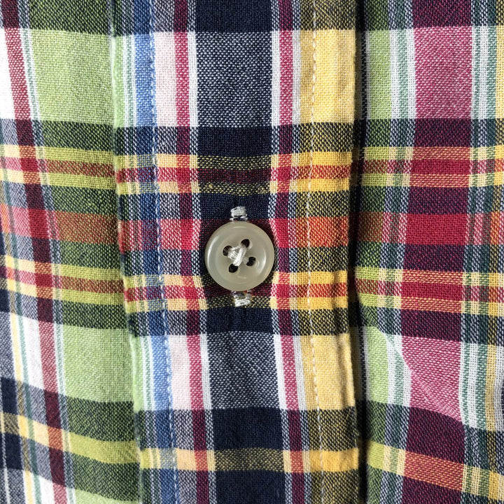Ralph Lauren BLAKE Madras Check Short Sleeve Button Down Check Shirt Men's XL cotton navy blue type Vintage Second Hand