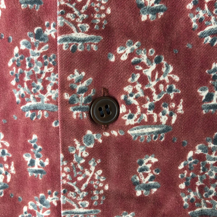Vintage 1980'S Ralph Lauren CHAPS check shirt, short sleeve, button-down, men's size M. cotton red type reddish brown Vintage Second Hand