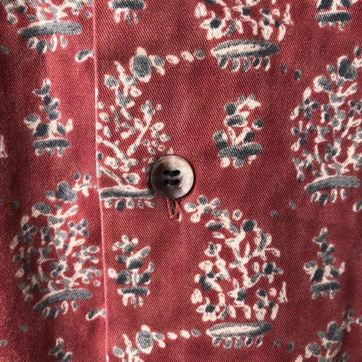 Vintage 1980'S Ralph Lauren CHAPS check shirt, short sleeve, button-down, men's size M. cotton red type reddish brown Vintage Second Hand