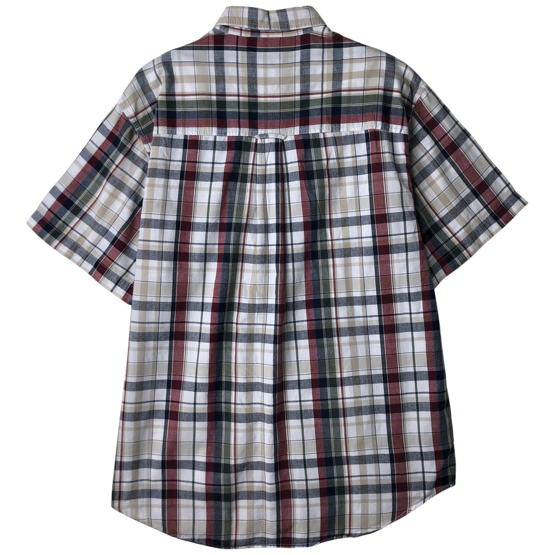 Ralph Lauren CHAPS short sleeve button down check shirt men's size L cotton white type Vintage Second Hand