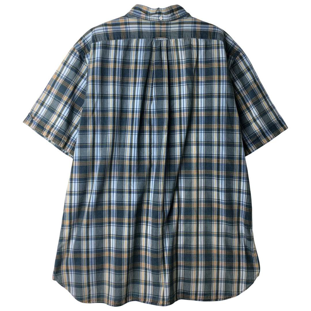 Ralph Lauren short sleeve button down check shirt, men's XL size cotton yellow type Vintage Second Hand