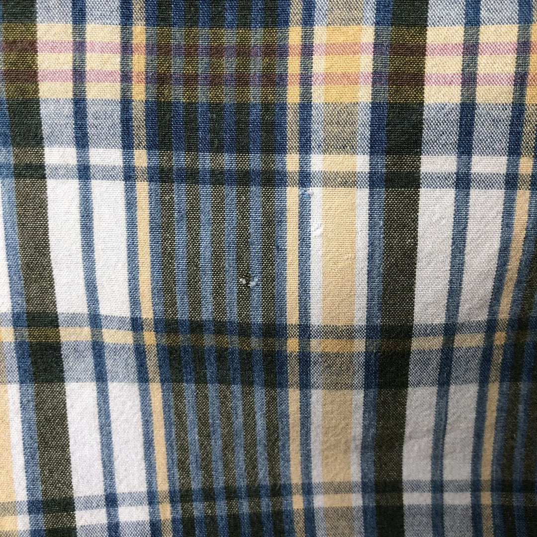 Ralph Lauren short sleeve button down check shirt, men's XL size cotton yellow type Vintage Second Hand