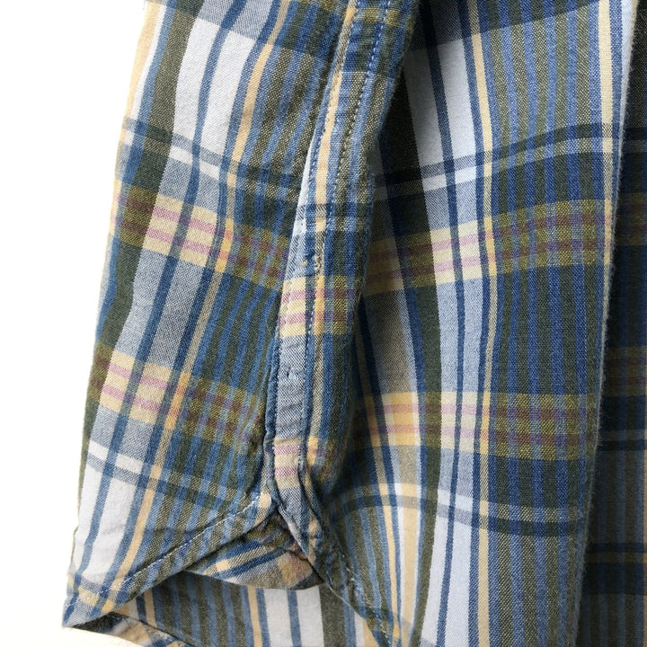 Ralph Lauren short sleeve button down check shirt, men's XL size cotton yellow type Vintage Second Hand