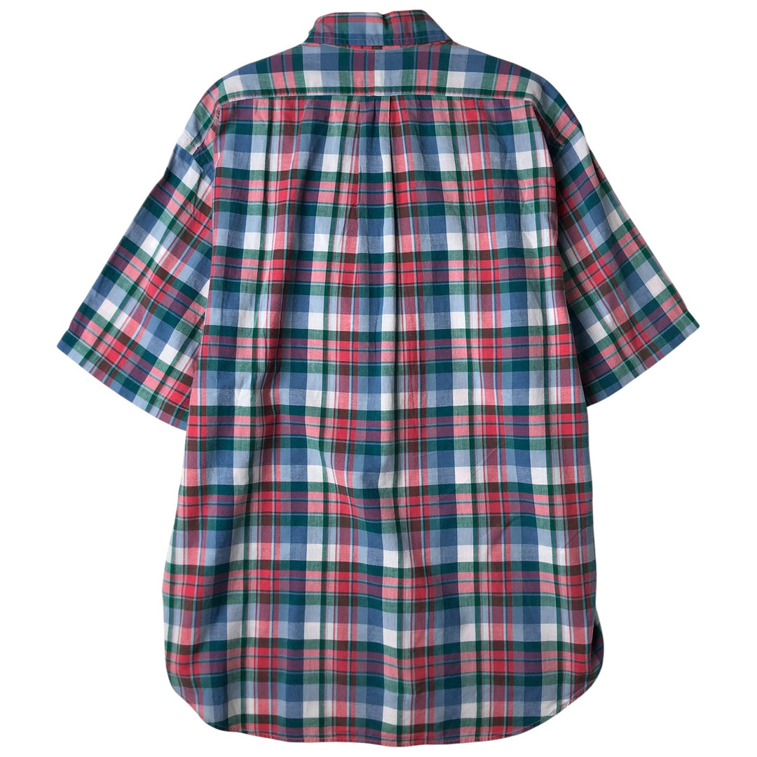 Ralph Lauren BLAKE Madras Check Short Sleeve Button Down Check Shirt Men's L size cotton blue type Vintage Second Hand