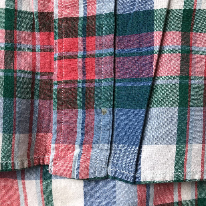 Ralph Lauren BLAKE Madras Check Short Sleeve Button Down Check Shirt Men's L size cotton blue type Vintage Second Hand