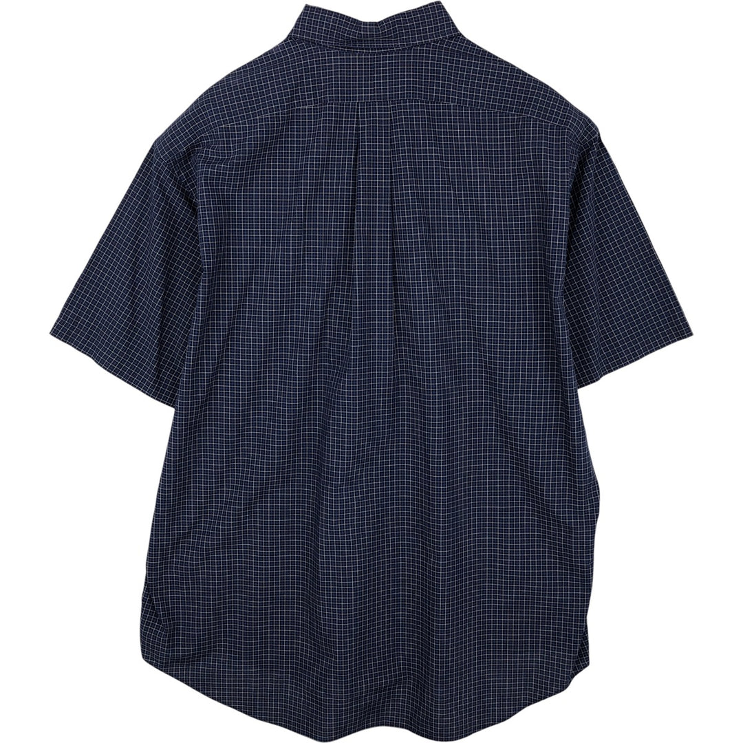 Ralph Lauren BLAKE short sleeve button down check shirt men's XL size cotton navy blue type Vintage Second Hand