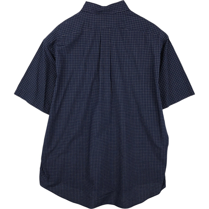Ralph Lauren BLAKE short sleeve button down check shirt men's XL size cotton navy blue type Vintage Second Hand