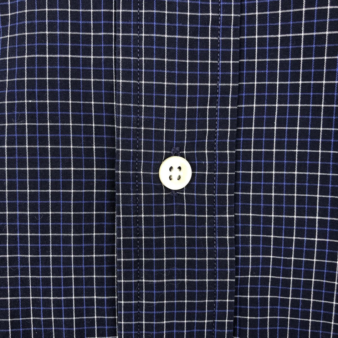 Ralph Lauren BLAKE short sleeve button down check shirt men's XL size cotton navy blue type Vintage Second Hand
