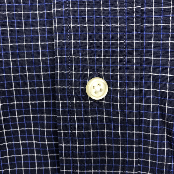 Ralph Lauren BLAKE short sleeve button down check shirt men's XL size cotton navy blue type Vintage Second Hand