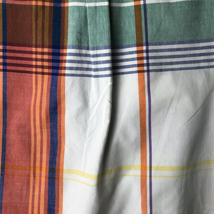 Ralph Lauren Crazy Pattern Short Sleeve Button-Down Check Shirt, Men's Size L cotton white type Vintage Second Hand