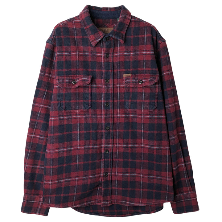 Orvis long-sleeved flannel check shirt, men's size S cotton red type Vintage Second Hand