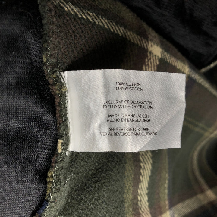 ORVIS Long Sleeve Flannel Check Shirt, Men's XL Size cotton Khaki type Vintage Second Hand