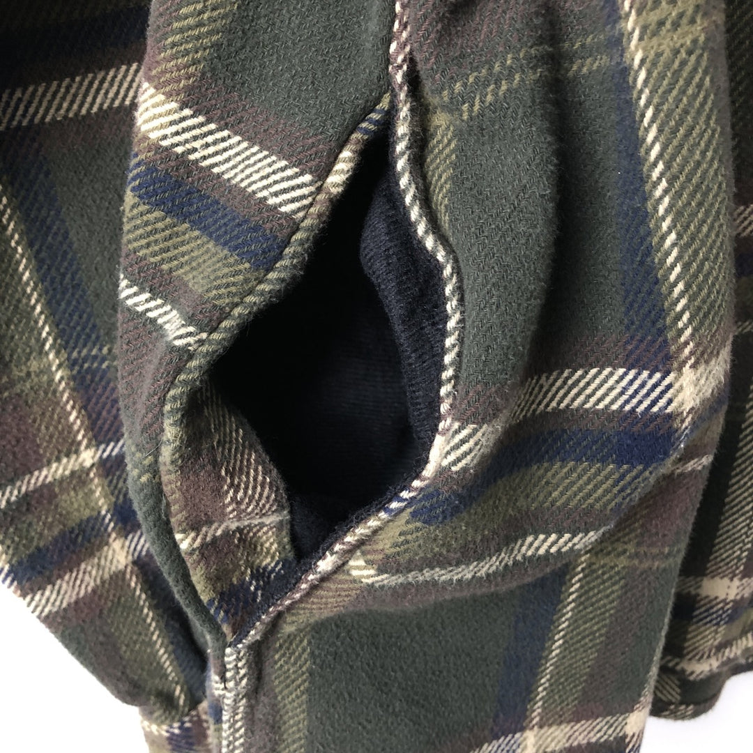 ORVIS Long Sleeve Flannel Check Shirt, Men's XL Size cotton Khaki type Vintage Second Hand