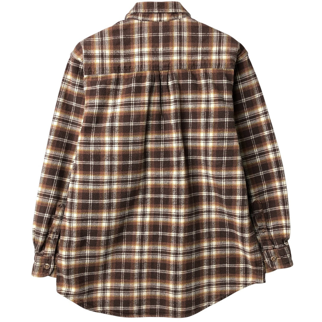 Field and Stream Long Sleeve Flannel Check Shirt, Men's Size Small cotton brown type Vintage Second Hand