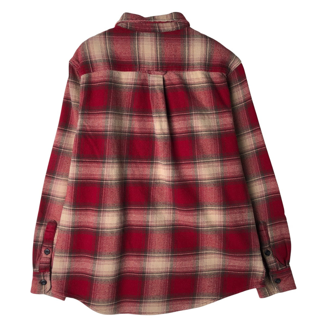 ORVIS Ombre Check Long Sleeve Flannel Check Shirt, Men's M Size cotton red type Vintage Second Hand