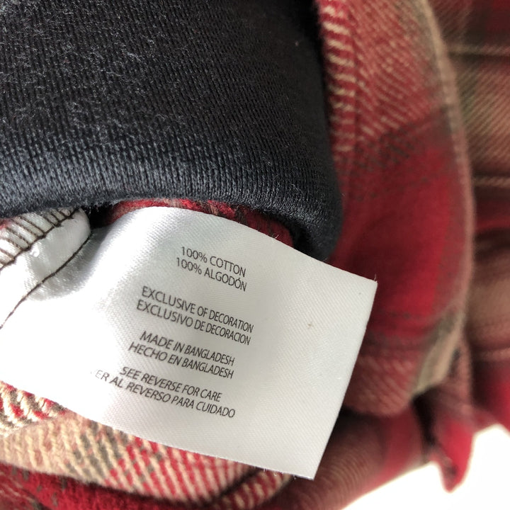 ORVIS Ombre Check Long Sleeve Flannel Check Shirt, Men's M Size cotton red type Vintage Second Hand